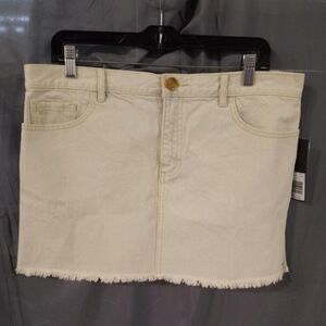 Marc Jacobs Cream Frayed Mini Skirt